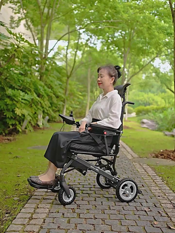 Ship from Taiwan, Lightweight Foldable Reclining Electric Wheelchair, Fully Smart Mobility Aid for Seniors
