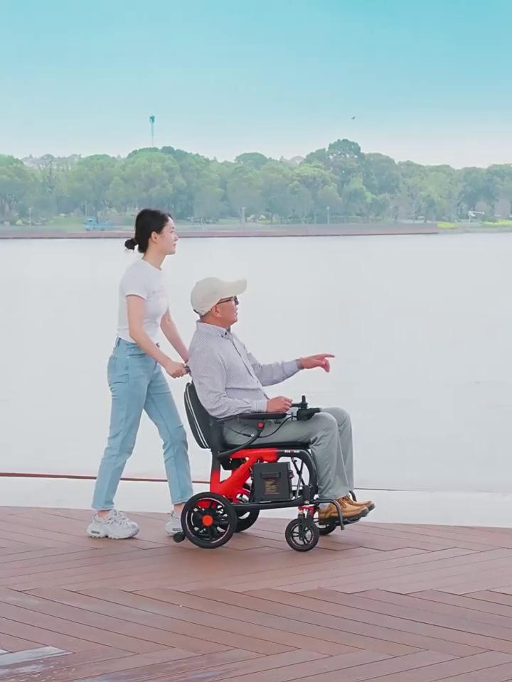 110V Carbon Fiber Electric Wheelchair, Only 11kg, Portable Electric Wheelchair